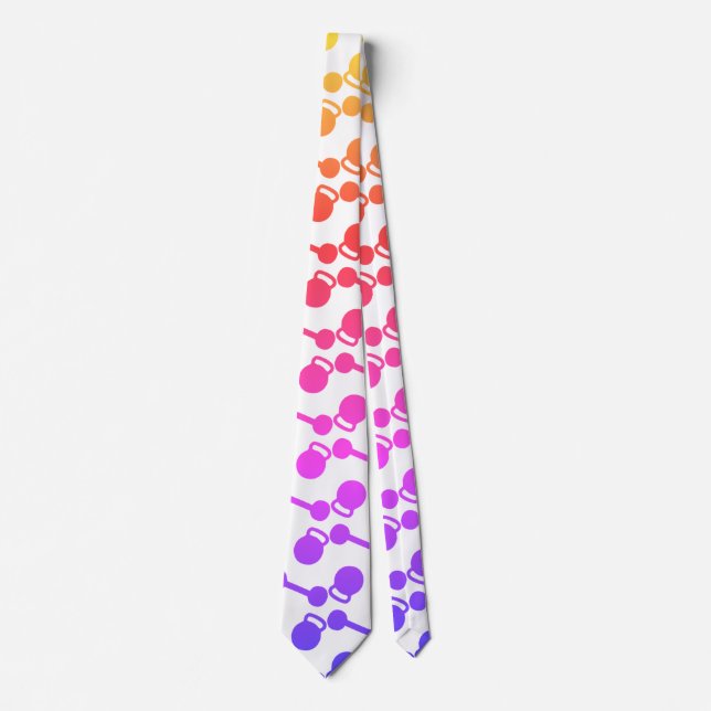  Gym Dumbbells Pattern   Neck Tie (Front)