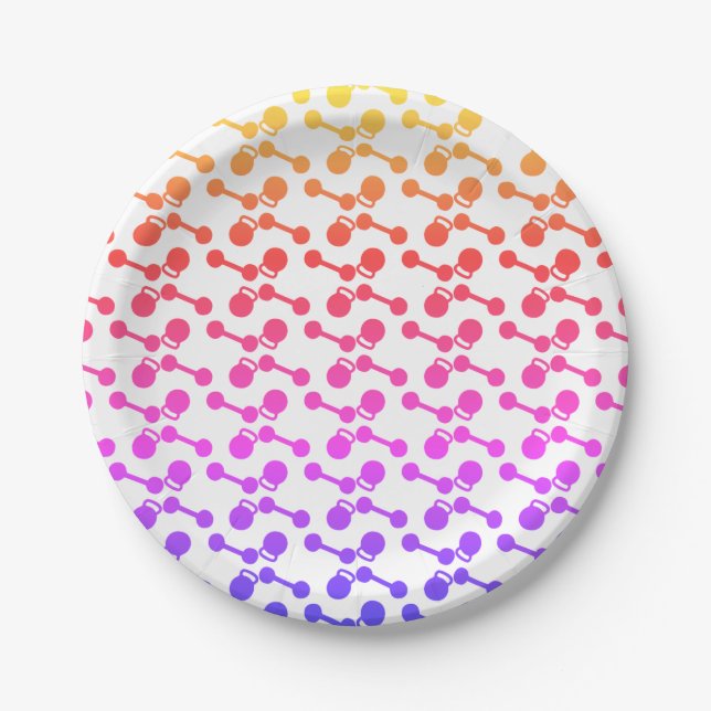  Gym Dumbbells Pattern   Paper Plates (Front)
