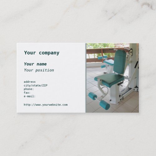 "Gym equipment" business card