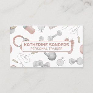 Gym Equipment Pattern   Fitness Business Card