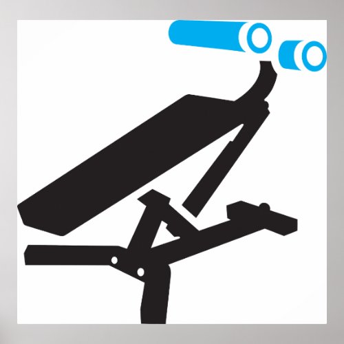 Gym Exercise Equipment Icon Poster