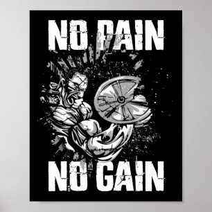 Gym Fitness And Bodybuilding Shirts For Men No Pai Poster