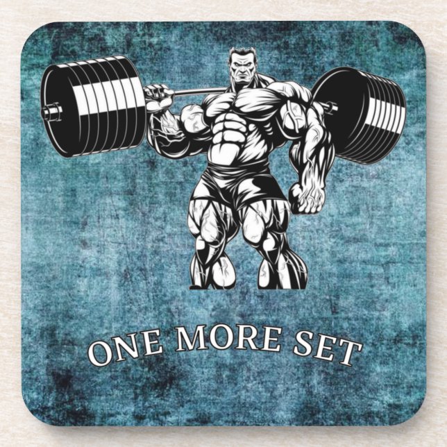 Gym & fitness bodybuilder beverage coaster (Front)