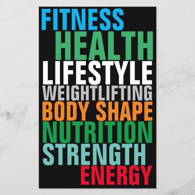 Gym fitness club bold colorful text inspiration flyer (Front)