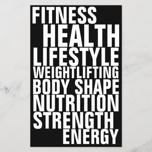 Gym fitness club bold text inspiration black white flyer