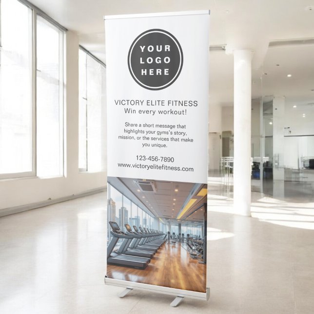 Gym Fitness Club Business Logo Professional Photo Retractable Banner (Creator Uploaded)