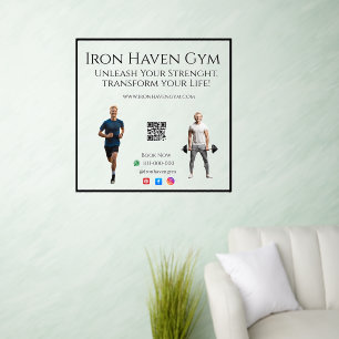 Gym Fitness Enthusiasts & Social Media Engagement Wall Decal