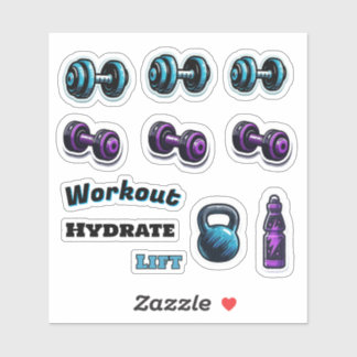 Gym Fitness Motivational Workouts Dumbbells Sticker