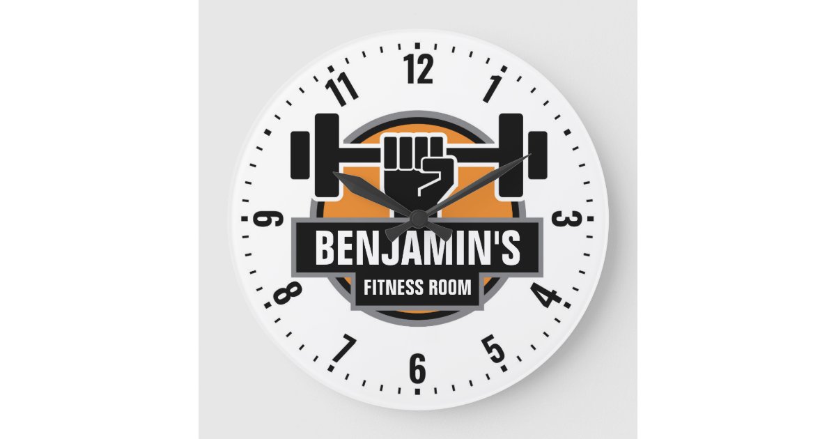 Gym Fitness Room Personalized Wall Clock Zazzle