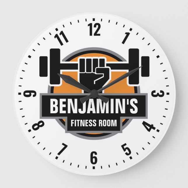 Gym Fitness Room Personalized Wall Clock (Front)