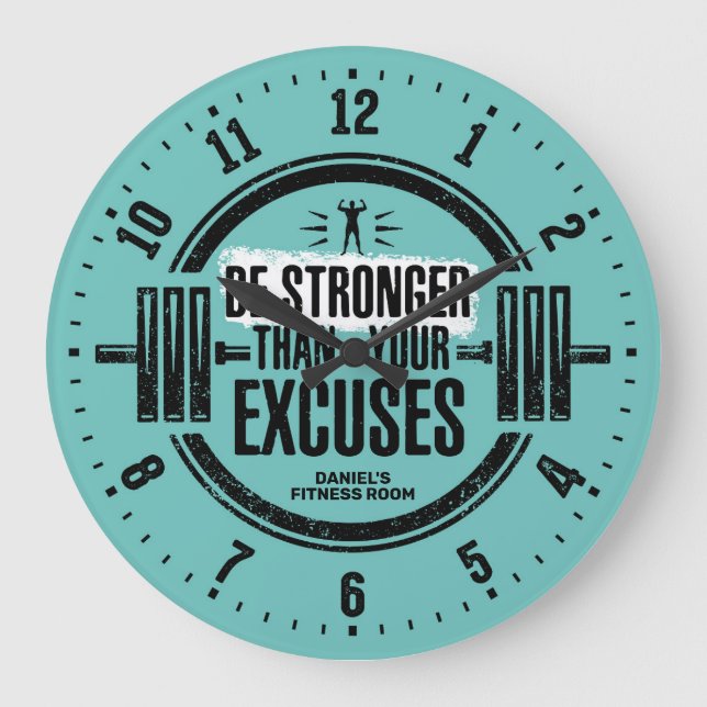 Gym Fitness Room Personalized Wall Clock (Front)