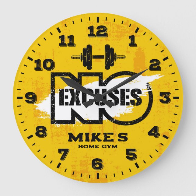 Gym Fitness Room Personalized Wall Clock (Front)