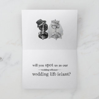Gym Fitness Wedding Officiant Proposal Groomsman Thank You Card