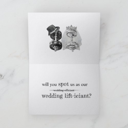 Gym Fitness Wedding Officiant Proposal Groomsman Thank You Card
