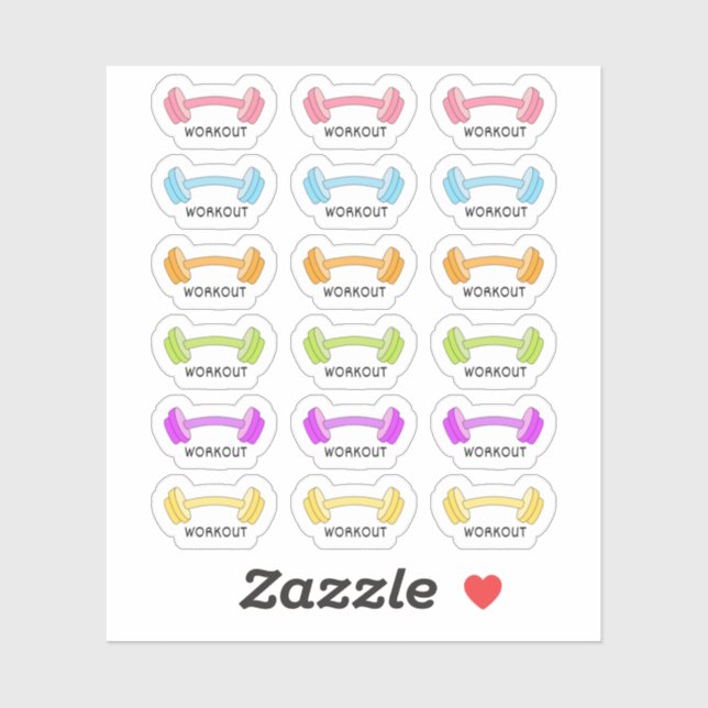 Gym Fitness Workout Barbells Exercise Bujo Planner Sticker (Sheet)