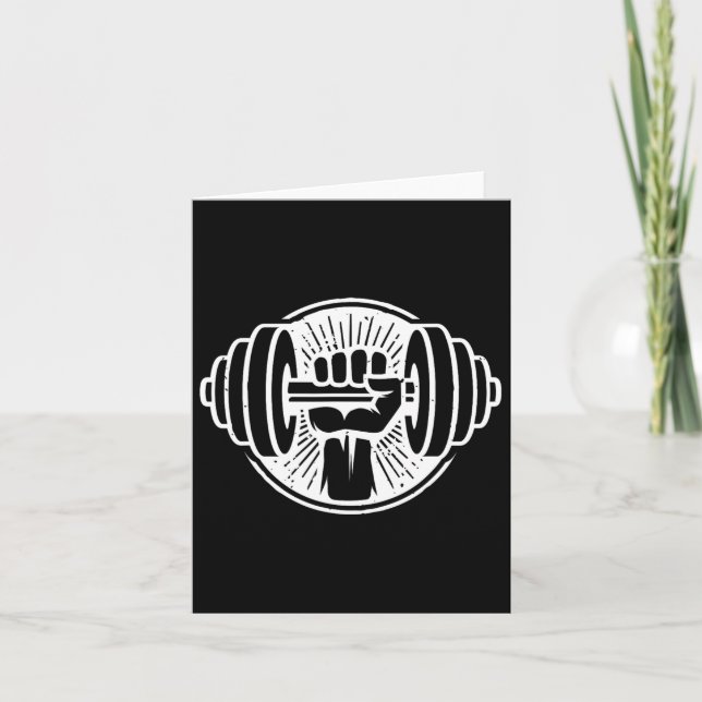 Gym Fitness Workout Bodybuilding Weightlifting Tra Card (Front)