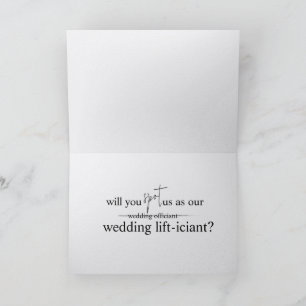 Gym Funny Lifting Officiant Wedding Proposal Thank You Card
