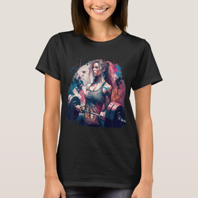 Gym Girl Women Fitness Weightlifting Bodybuilding  T-Shirt (Front)