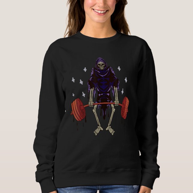 Gym  Grim Reaper Deadlift Workout  Occult 2 Sweatshirt (Front)