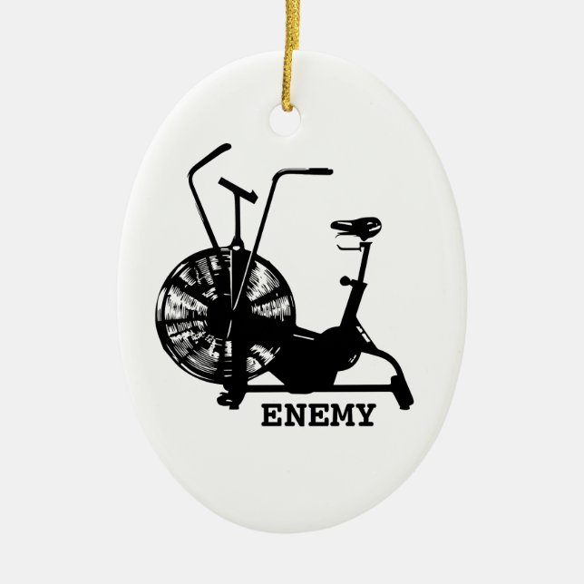 Gym Humor Black White Funny Workout Ceramic Ornament (Front)