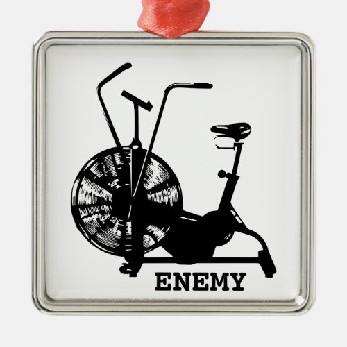 Gym Humor Black White Funny Workout Metal Ornament