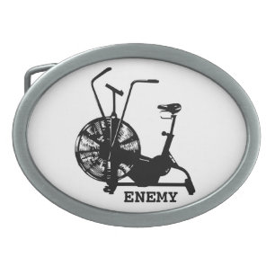 Gym Humor Black White Funny Workout Oval Belt Buckle