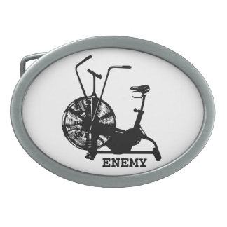Gym Humor Black White Funny Workout Oval Belt Buckle