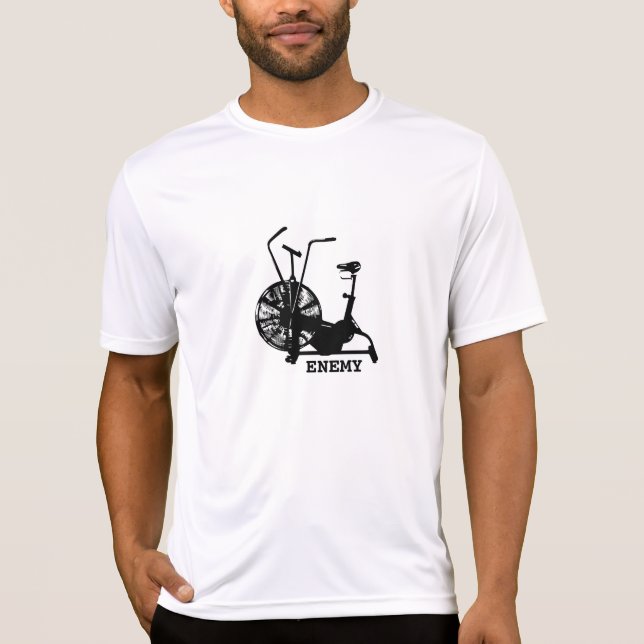 Gym Humor Black White Funny Workout T-Shirt (Front)
