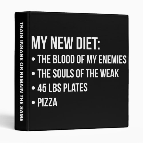 Gym Humor _ Diet _ Blood Souls Pizza _ Funny 3 Ring Binder