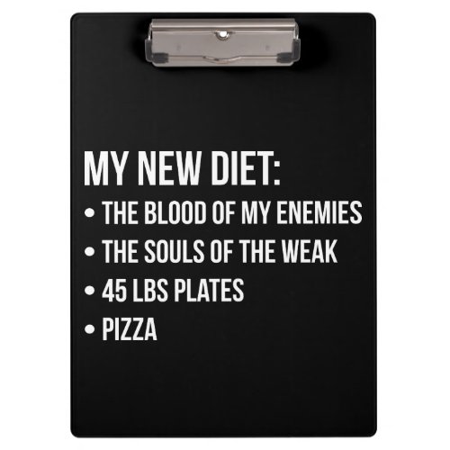 Gym Humor _ Diet _ Blood Souls Pizza _ Funny Clipboard
