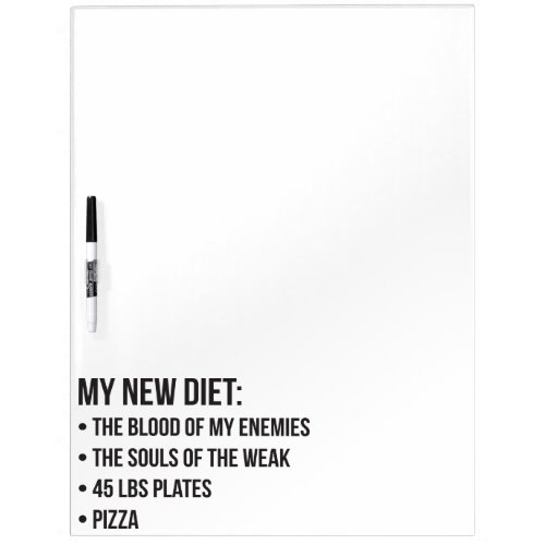 Gym Humor _ Diet _ Blood Souls Pizza _ Funny Dry Erase Board