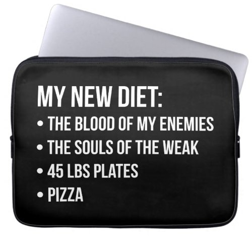 Gym Humor _ Diet _ Blood Souls Pizza _ Funny Laptop Sleeve