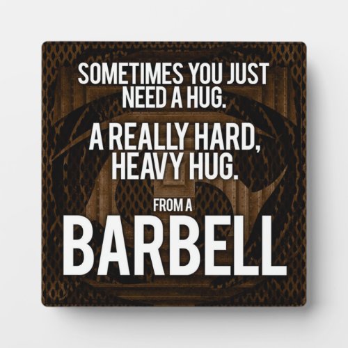 Gym Humor Sometimes You Need A Hug From A Barbell Plaque