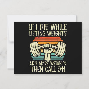 Gym If I Die Lifting Weighs Funny Workout Fitness Thank You Card