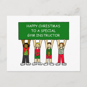 Gym Instructor Happy Christmas Holiday Postcard