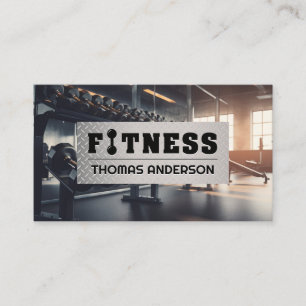 Gym Interior Dumbbells Treadmills Business Card