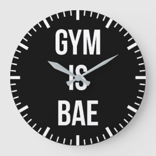 Gym Is Bae - Funny Workout Inspirational Large Clock
