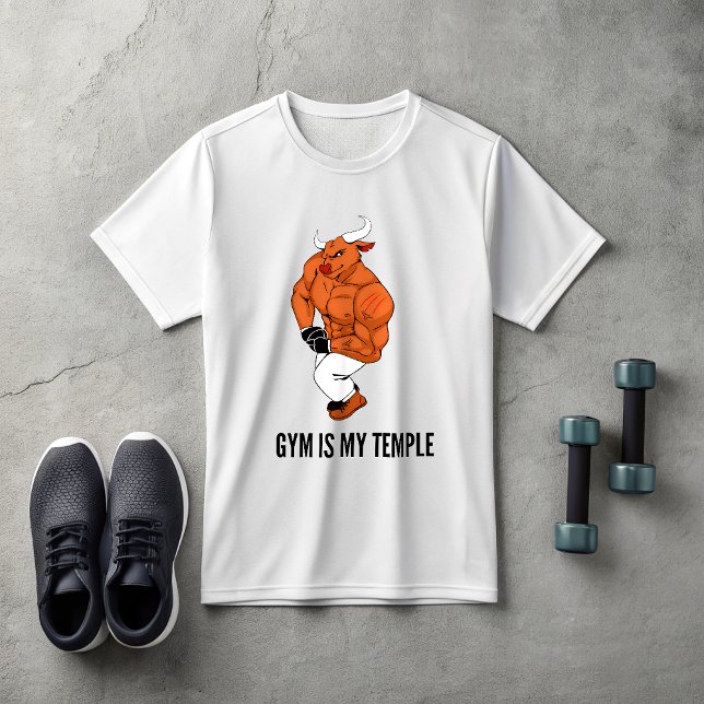 Gym Is My Temple Bull T-Shirt | Bodybuilding  (Creator Uploaded)
