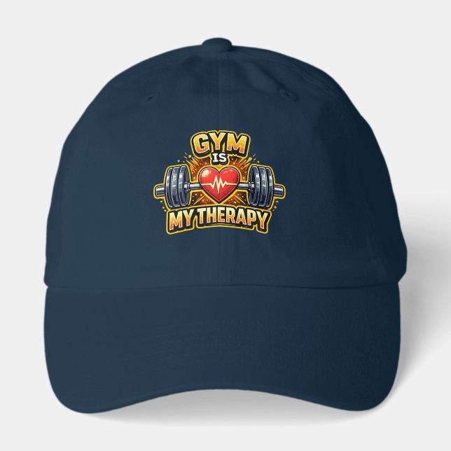 Gym Is My Therapy Fitness Dad Hat Workout (Front)