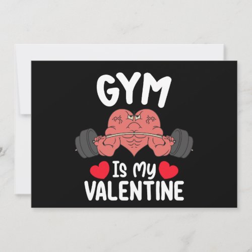 Gym Is My Valentine Day Fitness Workout Sports Invitation