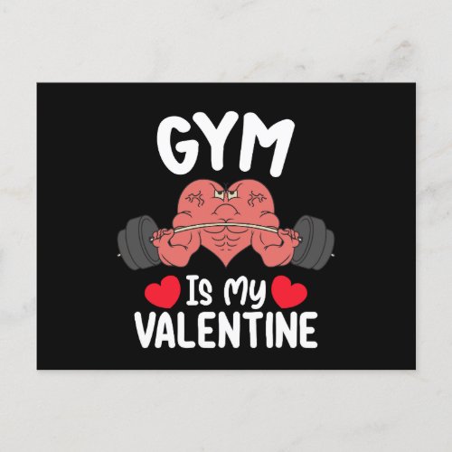 Gym Is My Valentine Day Fitness Workout Sports Postcard