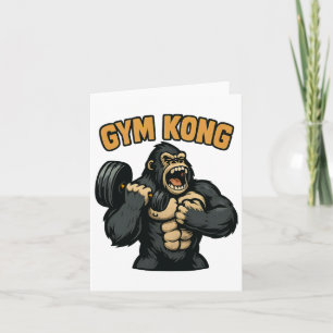 Gym Kong Funny Bodybuilding Fitness Gorilla Beast  Card