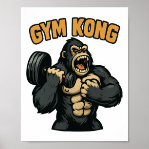 Gym Kong Funny Bodybuilding Fitness Gorilla Beast Poster
