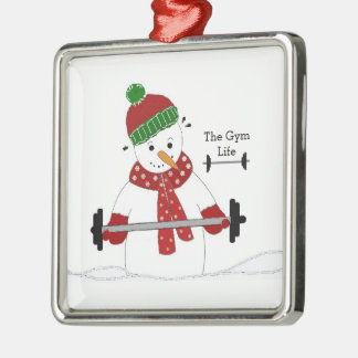 Gym Life Snowman Ceramic Ornament