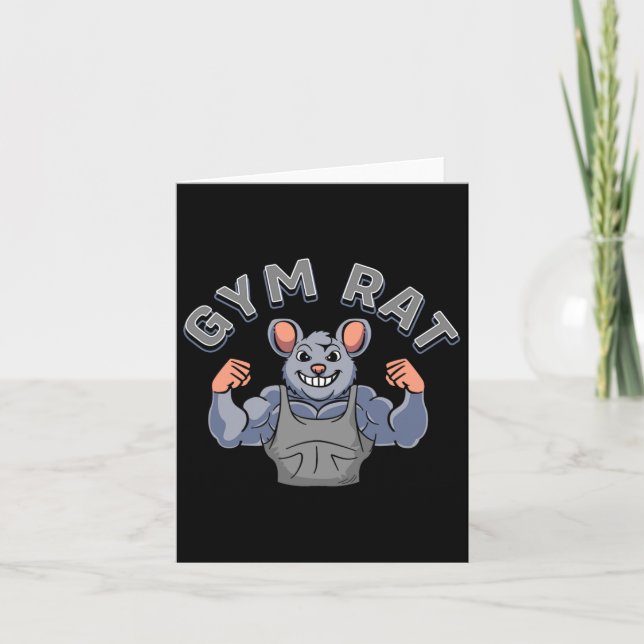 Gym Lover Bodybuilding Workout Funny Gym Rat  Card (Front)