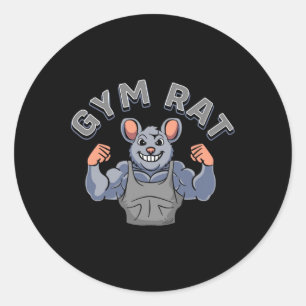 Gym Lover Bodybuilding Workout Funny Gym Rat Classic Round Sticker
