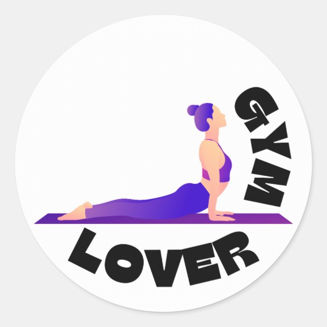 Gym lover classic round sticker (Front)