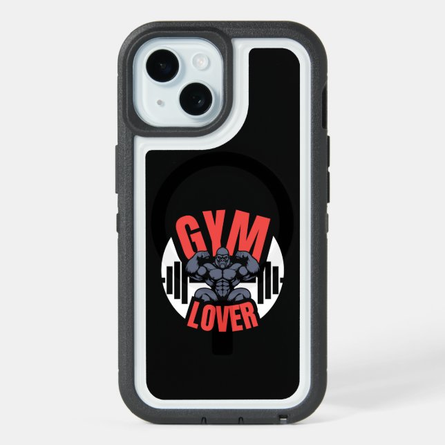 Gym Lover Gorilla iPhone 15 Case (Back (Blue))
