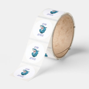 Gym Lover Shark – Funny Fitness Shark Design Classic Round Sticker