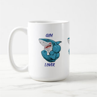 Gym Lover Shark – Funny Fitness Shark Design Coffee Mug